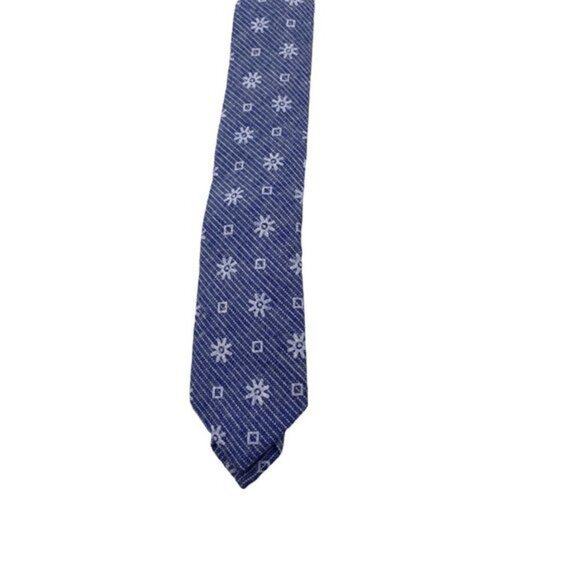 Skinny Tie Madness - Men’s Floral Tie Blue White SKM2102 - Picture 1 of 7